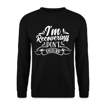 Ich Erhole Mich Bitte Nicht Stören Erholung - Unisex Pullover - Schwarz - Vorne - Alina (178cm) & Michal (187cm)