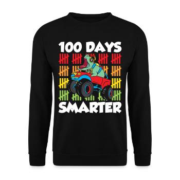 100 Tage Schlauer Lustig Team Süß Sprüche - Unisex Pullover - Schwarz - Vorne - Alina (178cm) & Michal (187cm)