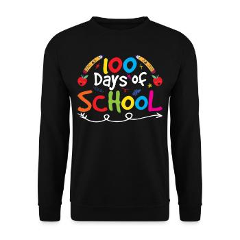 100 jours d’école Dictons Équipe Sweet Funny - Sweat-shirt Unisexe - noir - Devant - Alina (178cm) & Michal (187cm)