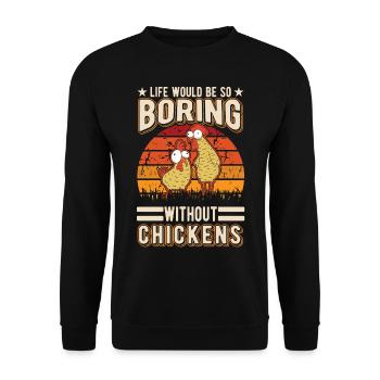 Chicken Chicken Breeding Chicken Farmer - Unisex Sweatshirt - black - Front - Alina (178cm) & Michal (187cm)