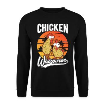 Chicken Whisperer Chicken Breeding Chicken Farmer - Unisex Sweatshirt - black - Front - Alina (178cm) & Michal (187cm)