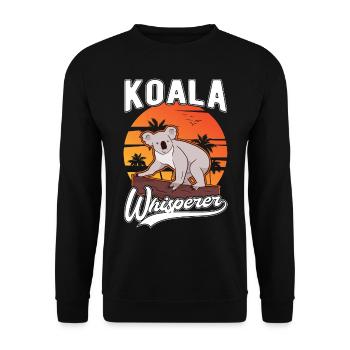 Koala Whisperer Koala Flüsterer Koalabär - Unisex Pullover - Schwarz - Vorne - Alina (178cm) & Michal (187cm)