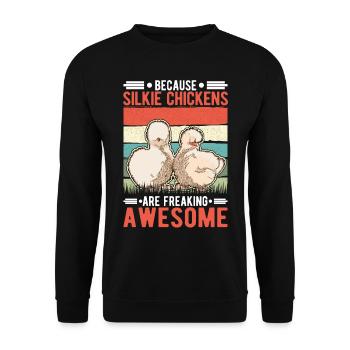 Parce que les poulets Silkie sont impressionnants - Sweat-shirt Unisexe - noir - Devant - Alina (178cm) & Michal (187cm)