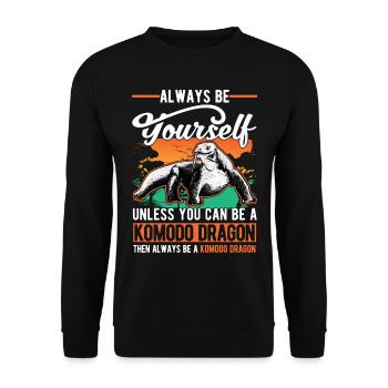 Komodo dragon monitor lizard - Unisex Sweatshirt - black - Front - Alina (178cm) & Michal (187cm)