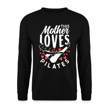 Cette mère aime Pilates Maman Amant Maman - Sweat-shirt Unisexe - noir - Devant - Alina (178cm) & Michal (187cm)
