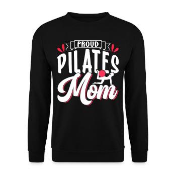 Proud Pilates Mama Lover Mother Mommy - Unisex Sweatshirt - black - Front - Alina (178cm) & Michal (187cm)