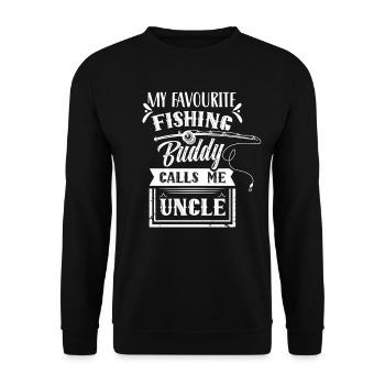 My Favorite Fishing Buddy Calls Me Uncle Fishing - Unisex Sweatshirt - black - Front - Alina (178cm) & Michal (187cm)