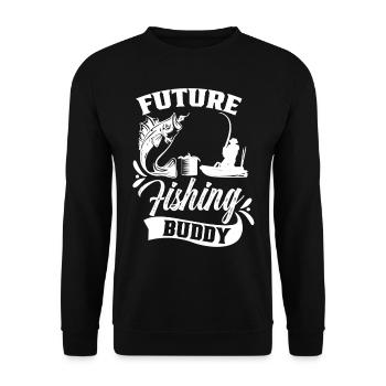 Future Fishing Buddy Fishing Friend Angler Fishing - Unisex Sweatshirt - black - Front - Alina (178cm) & Michal (187cm)