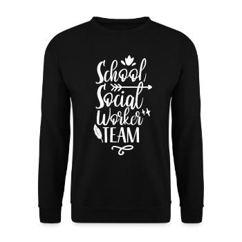 School Social Worker Team School Social Work School - Unisex Sweatshirt - black - Front - Alina (178cm) & Michal (187cm)