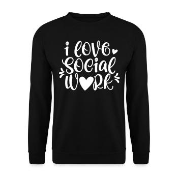 Ich Liebe Sozialarbeit Schulsozialarbeiter Schule - Unisex Pullover - Schwarz - Vorne - Alina (178cm) & Michal (187cm)