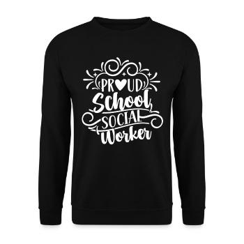 Proud school social worker school social work - Unisex Sweatshirt - black - Front - Alina (178cm) & Michal (187cm)
