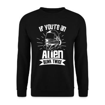 Si vous êtes un astronaute extraterrestre de Blinzle deux fois - Sweat-shirt Unisexe - noir - Devant - Alina (178cm) & Michal (187cm)
