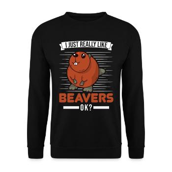 Cadeau Castor Beaver Dam Castor - Sweat-shirt Unisexe - noir - Devant - Alina (178cm) & Michal (187cm)