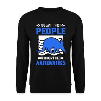 Erdferkel Geschenk Aardvark - Unisex Pullover - Schwarz - Vorne - Alina (178cm) & Michal (187cm)