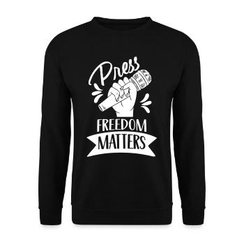 La liberté de la presse est importante - Sweat-shirt Unisexe - noir - Devant - Alina (178cm) & Michal (187cm)
