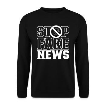 Stop fake news Press law Press freedom - Unisex Sweatshirt - black - Front - Alina (178cm) & Michal (187cm)