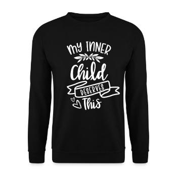 Mein Inneres Kind Verdient Das Selbstliebe Süß - Unisex Pullover - Schwarz - Vorne - Alina (178cm) & Michal (187cm)