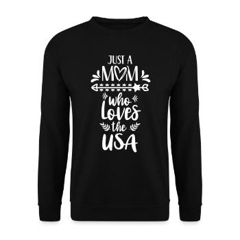 Seulement une mère qui aime les États-Unis États-Unis Amérique - Sweat-shirt Unisexe - noir - Devant - Alina (178cm) & Michal (187cm)