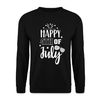 Happy 4 July Happy 4Th Of July USA America US - Unisex Sweatshirt - black - Front - Alina (178cm) & Michal (187cm)