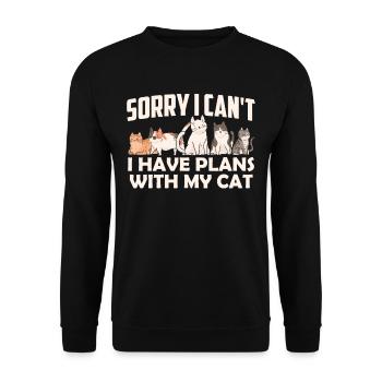 Malheureusement, je ne peux pas avoir de plans avec mon chat - Sweat-shirt Unisexe - noir - Devant - Alina (178cm) & Michal (187cm)