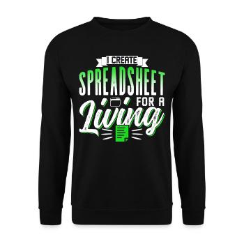 I create spreadsheets for work Spreadsheet - Unisex Sweatshirt - black - Front - Alina (178cm) & Michal (187cm)