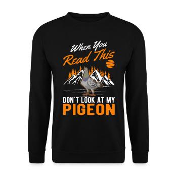 Pigeon Cadeau Pigeon Colombier Plus Chic Pigeon Voyageur - Sweat-shirt Unisexe - noir - Devant - Alina (178cm) & Michal (187cm)