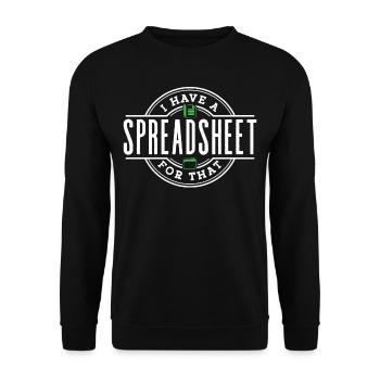 I have a spreadsheet for this table accountant - Unisex Sweatshirt - black - Front - Alina (178cm) & Michal (187cm)