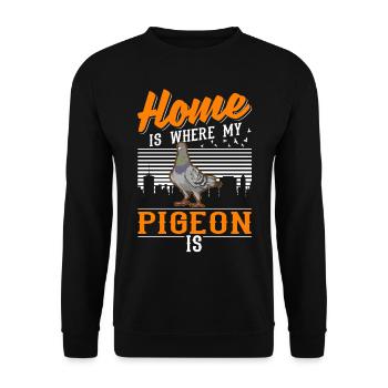 Home is where my Pigeon is pigeon fancier pigeon - Unisex Sweatshirt - black - Front - Alina (178cm) & Michal (187cm)