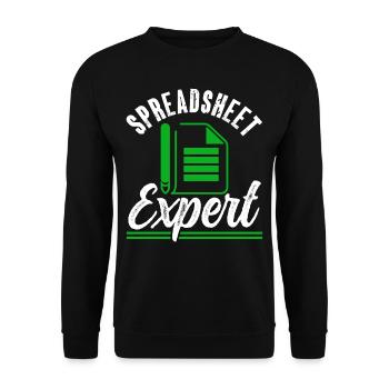 Spreadsheet Expert Accountant Table Work - Unisex Sweatshirt - black - Front - Alina (178cm) & Michal (187cm)
