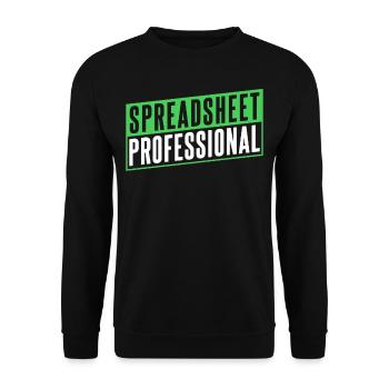 Spreadsheet Professional Accountant Table Work - Unisex Sweatshirt - black - Front - Alina (178cm) & Michal (187cm)
