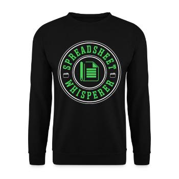 Collègue feuille de calcul Comptable de travail de table - Sweat-shirt Unisexe - noir - Devant - Alina (178cm) & Michal (187cm)