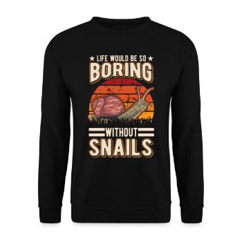 La vie serait si ennuyeuse sans Snails Snail - Sweat-shirt Unisexe - noir - Devant - Alina (178cm) & Michal (187cm)