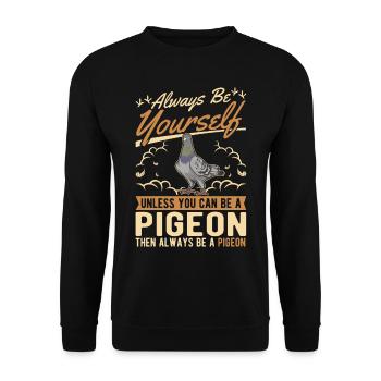 Pigeon Cadeau Pigeon Colombier Plus Chic Pigeon Voyageur - Sweat-shirt Unisexe - noir - Devant - Alina (178cm) & Michal (187cm)