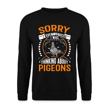 Je pensais à Pigeons pigeon fancier pigeon pigeon - Sweat-shirt Unisexe - noir - Devant - Alina (178cm) & Michal (187cm)