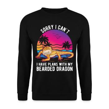 Dragon barbu disant dragon barbu - Sweat-shirt Unisexe - noir - Devant - Alina (178cm) & Michal (187cm)
