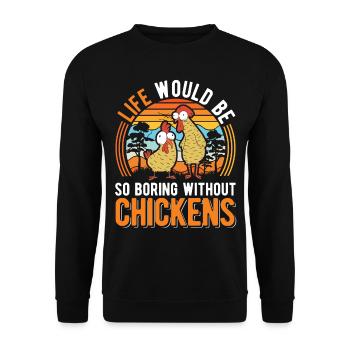 Poulet Élevage de poulet Éleveur de poulet - Sweat-shirt Unisexe - noir - Devant - Alina (178cm) & Michal (187cm)