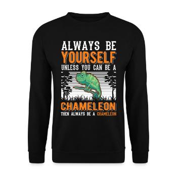 Chameleon Gift Chameleon - Unisex Sweatshirt - black - Front - Alina (178cm) & Michal (187cm)