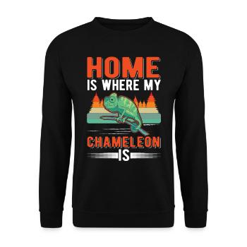 Chameleon Home Chameleon - Unisex Sweatshirt - black - Front - Alina (178cm) & Michal (187cm)