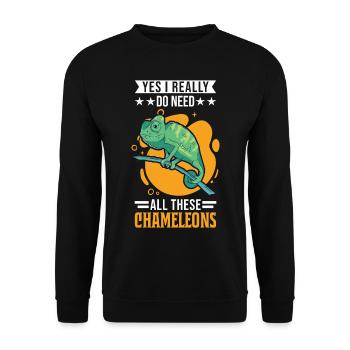 Chameleon Gift Chameleon - Unisex Sweatshirt - black - Front - Alina (178cm) & Michal (187cm)