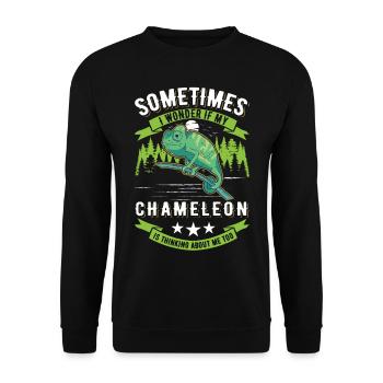 Chameleon Gift Chameleon - Unisex Sweatshirt - black - Front - Alina (178cm) & Michal (187cm)