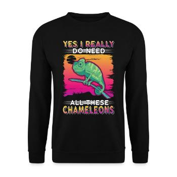 Chameleon Gift Chameleon - Unisex Sweatshirt - black - Front - Alina (178cm) & Michal (187cm)