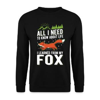 Fox Gift Red Fox - Unisex Sweatshirt - black - Front - Alina (178cm) & Michal (187cm)