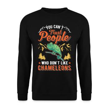 Chameleon Gift Chameleon - Unisex Sweatshirt - black - Front - Alina (178cm) & Michal (187cm)