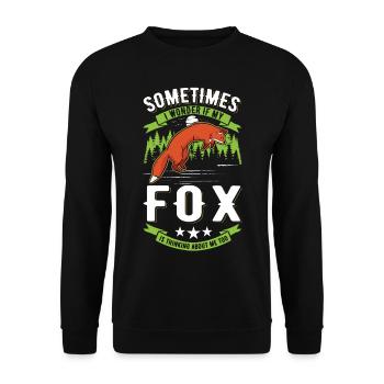 Fuchs Geschenk Rotfuchs - Unisex Pullover - Schwarz - Vorne - Alina (178cm) & Michal (187cm)