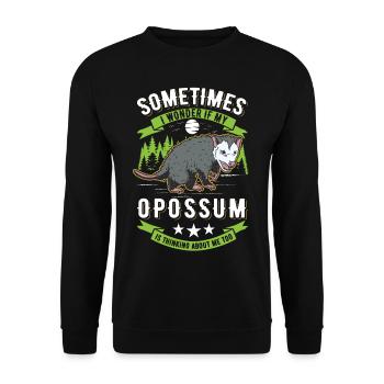 Opossum Possum Beutelratte - Unisex Pullover - Schwarz - Vorne - Alina (178cm) & Michal (187cm)