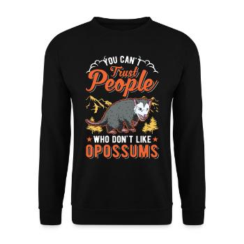 Opossum Gift Possum Pouch Rat - Unisex Sweatshirt - black - Front - Alina (178cm) & Michal (187cm)