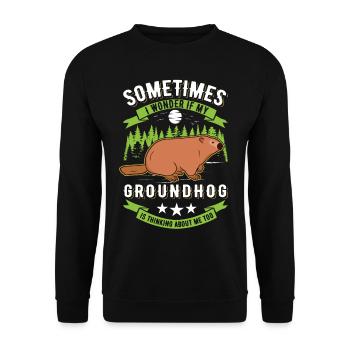 Groundhog Day Marmot - Unisex Sweatshirt - black - Front - Alina (178cm) & Michal (187cm)