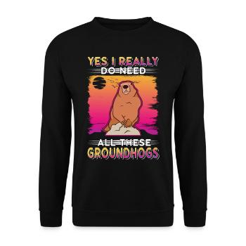 Groundhog Day Marmot - Unisex Sweatshirt - black - Front - Alina (178cm) & Michal (187cm)