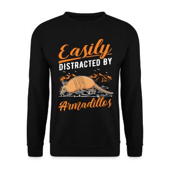 Easily distracted by Armadillo's armadillo - Unisex Sweatshirt - black - Front - Alina (178cm) & Michal (187cm)