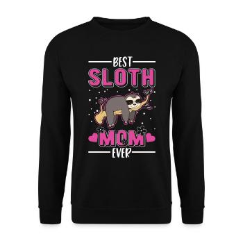 Best Sloth Mom Ever Faultier Mama - Unisex Sweatshirt - black - Front - Alina (178cm) & Michal (187cm)